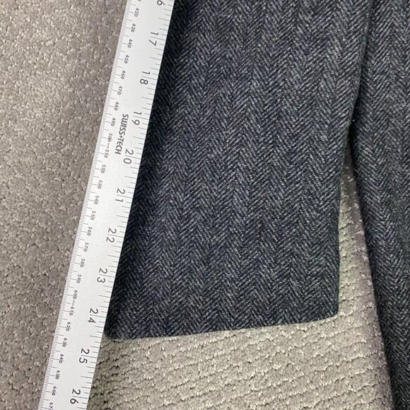 Vintage Shack's Herringbone Tweed Wool Overcoat Men's 44R Gray Mid-Length Coat - Picture 10 of 12